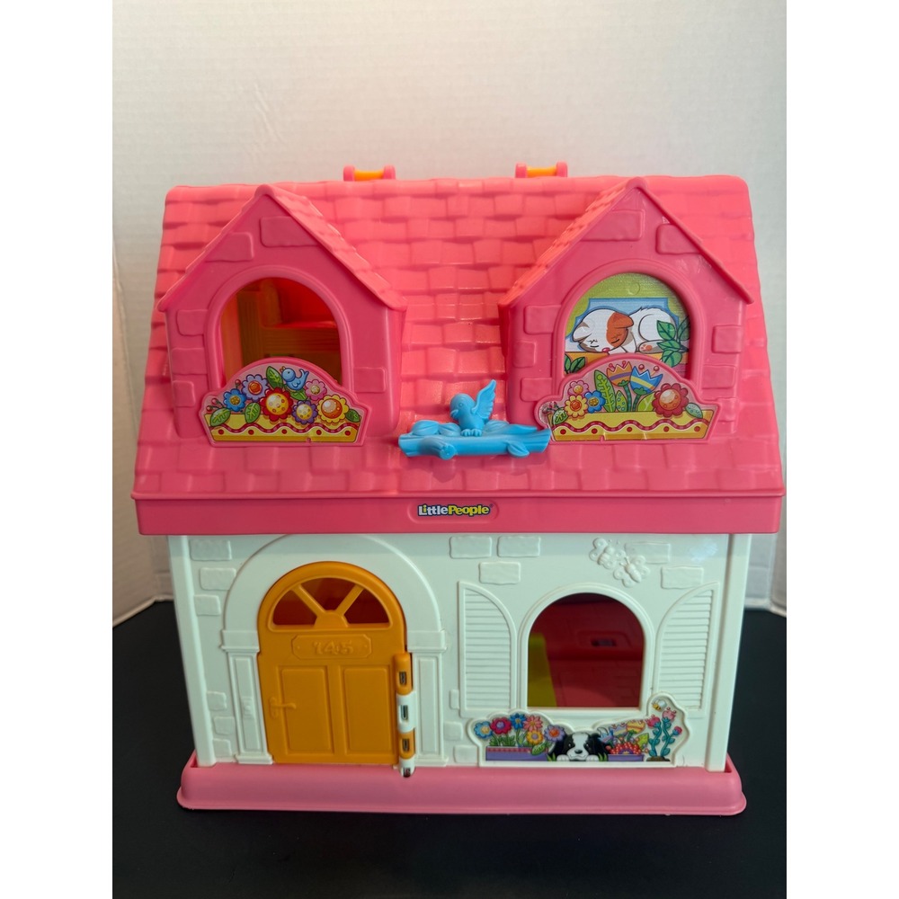 Fisher Price Little People Surprise & Sounds Home Dollhouse Pink Roof WORKS - Picture 4 of 13